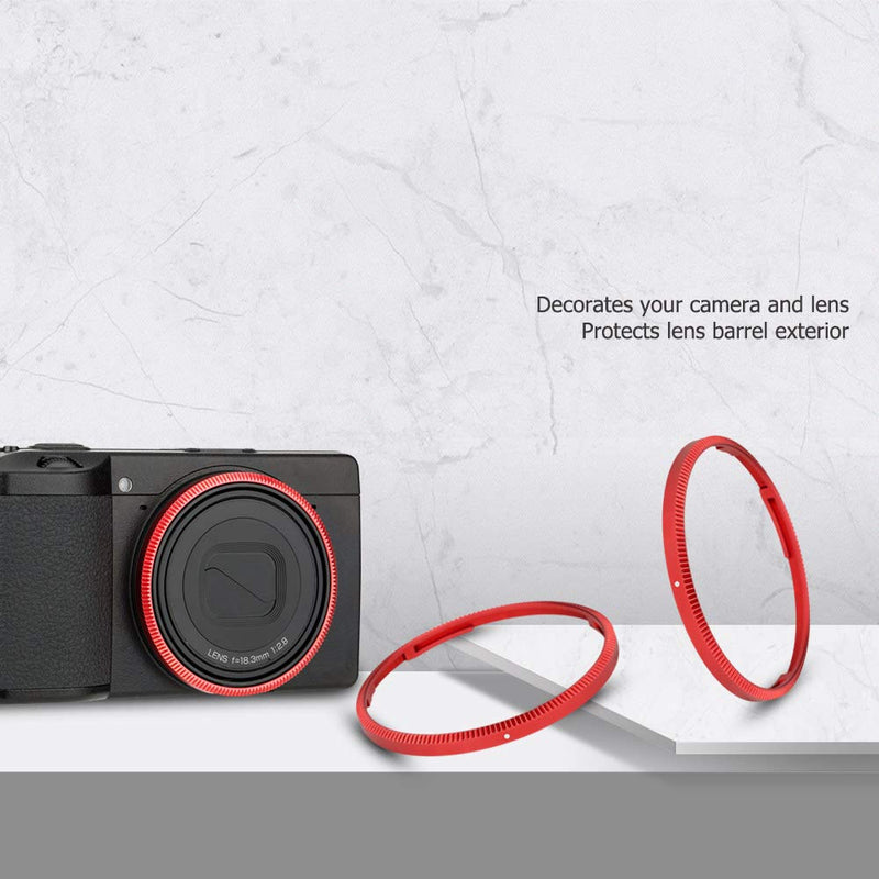 JJC Metal Lens Decoration Ring Cap for Ricoh GR III GR3 Accessories Replace Ricoh GN-1 Ring Cap -Red Red