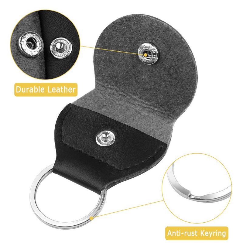 2PCS Leather Plectrum Holder Keyrings With 10 Pieces Colorful Guitar Picks 0.46mm Durable Material Guitar Picks Plectrums For Electric Acoustic Bass Guitar Ukulele