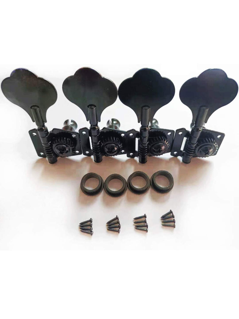 Vintage Open Gear Machine Heads Tuners Tuning Pegs 4 In Line Right Hand Guitar Parts replacement for P Bass J Bass Black 4PCS