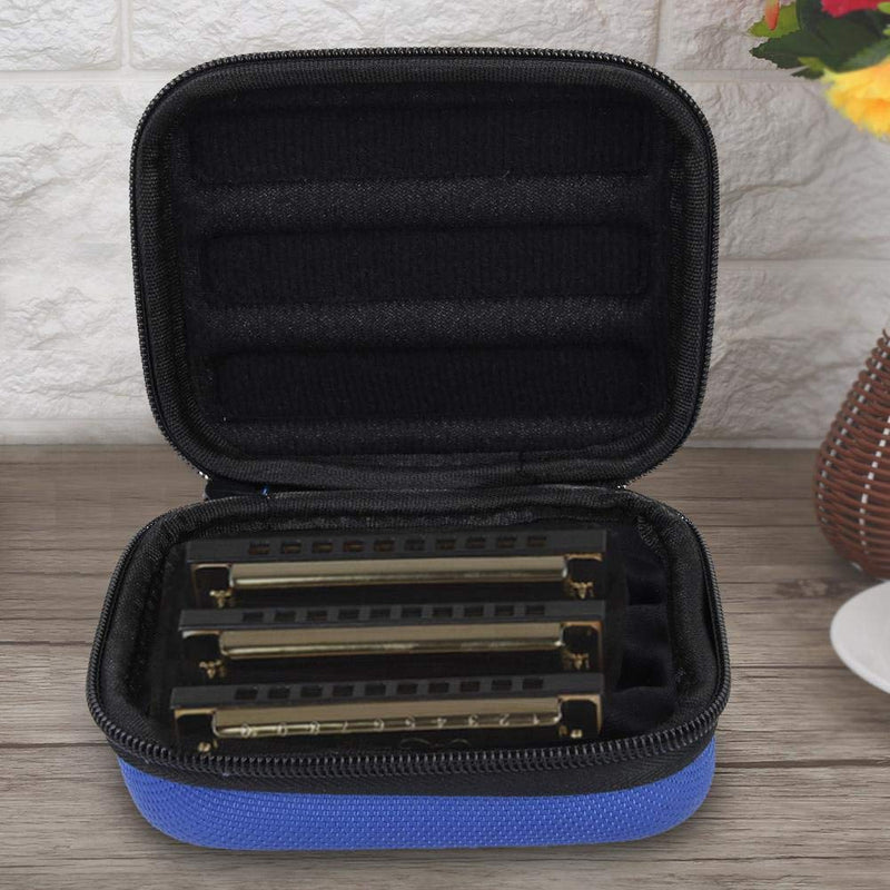 Dilwe Harmonica Case, 10 Hole Harmonica Zippered Carrying Case Box Shockproof Mouth Organ Bag for Beginner Students Kids Gift