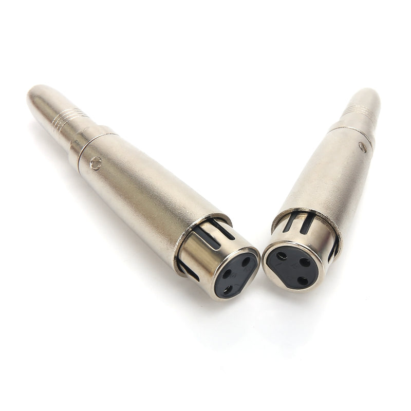 SiYear profession 3 Pin XLR Female to 6.35mm Female Jack Socket Stereo Audio Microphone Mic Adapter Converter Connector，XLR to 6.35mm Adapter (2PACK)