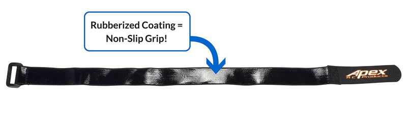 Apex RC Products 5 Pack 20mm x 400mm HD Rubberized Non-Slip Battery Straps 3032