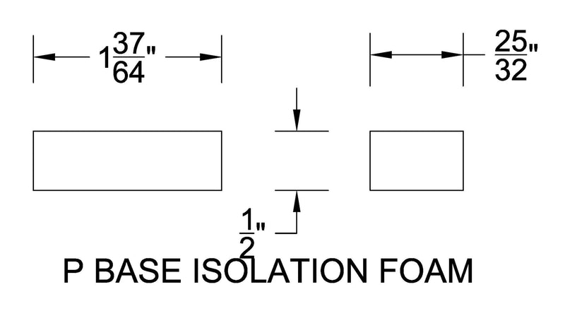 Isolation Foam for P Bass Pickup Black Foam 2 pack