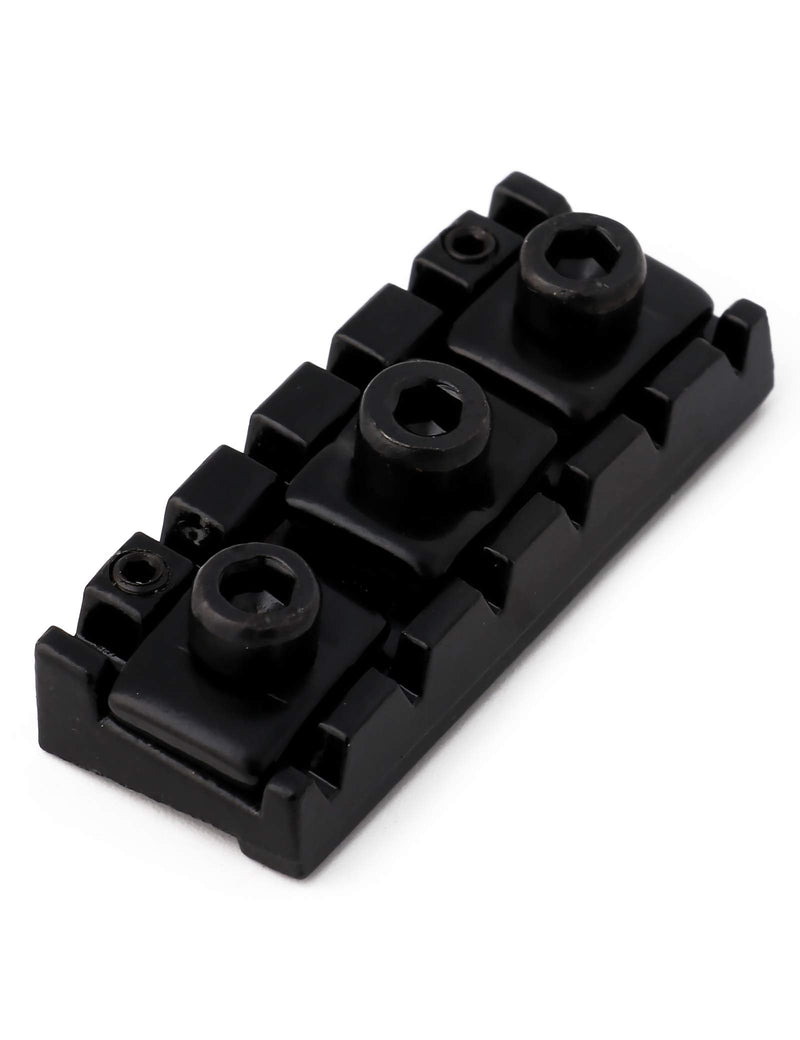 Holmer Guitar String Locking Nut for Flord Rose Style Adjustable Height Locking Guitar Tremolo Bridge with Mounting Screw Shims and Wrench Black.