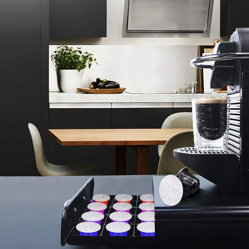 CAPMESSO Espresso Foils -Coffee Pod Seal Lids to Reusable Nespresso Capsules Refillable Pods Compatible with Nespresso Original Line Machines120PCS/Package Silver Color
