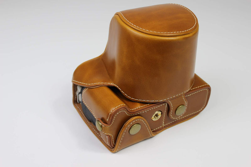 X-T200 Case, BolinUS Handmade PU Leather Fullbody Camera Case Bag Cover for Fujifilm Fuji X-T200 XT200 with 15-45mm Lens Bottom Opening Version + Neck Strap + Mini Storage Bag (Brown) Brown