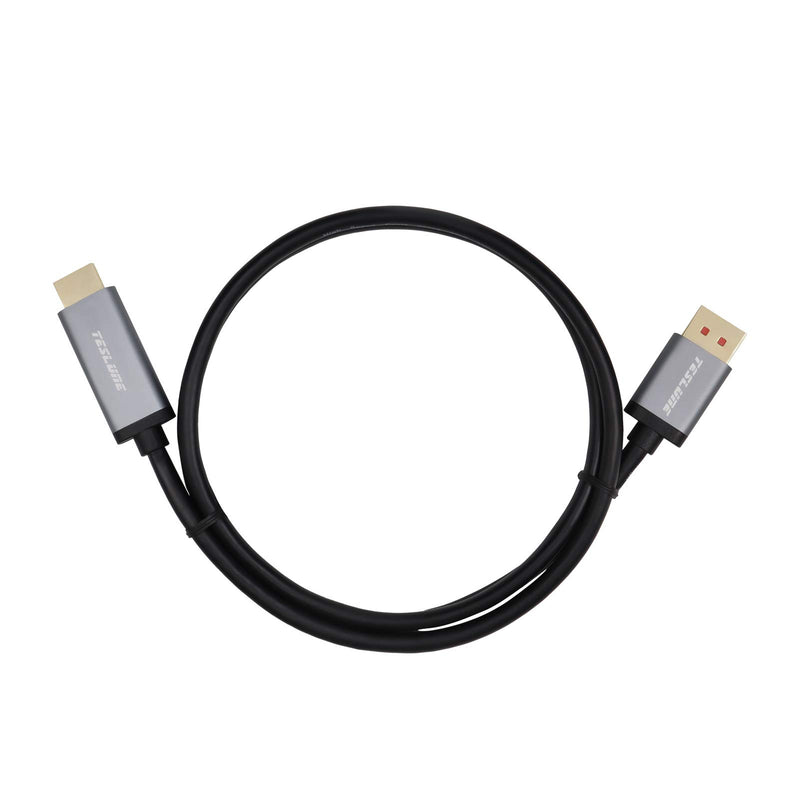 DisplayPort to HDMI Cable 15ft, TESLUNE 4K@60HZ DP 1.4 to HDMI 2.0 Cable, Gold-Plated Male to Male DP-HDMI Cable for Laptop, PC, HDTV, Monitor, Projector.