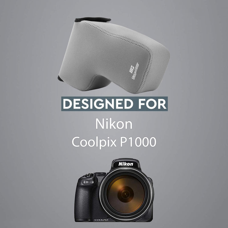 MegaGear MG1532 Nikon Coolpix P1000 Ultra Light Neoprene Camera Case - Gray, Compact
