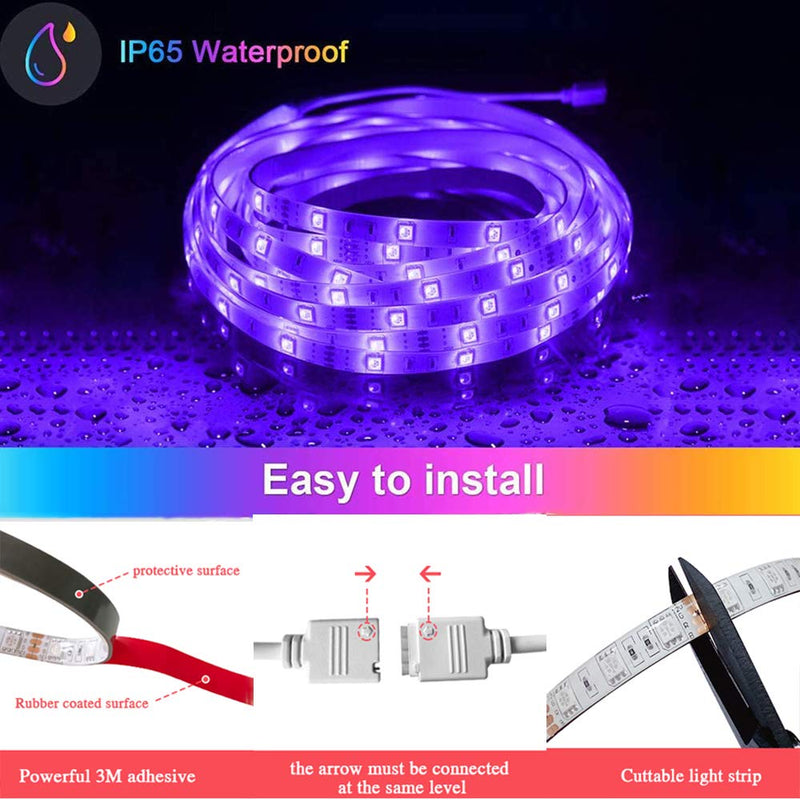 [AUSTRALIA] - LED Strip Lights, 5050 RGB Color Changing LED Lights Strip, Flexible LED Tape Light with 44-Key IR Remote Controller and 12V Power Supply, Ideal for Home Bedroom and Holiday Decoration (32.8FT 300LED) 32.8FT 