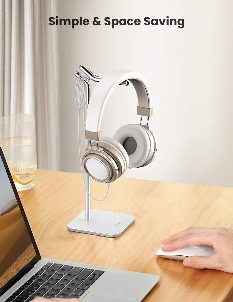 UGREEN Headphone Stand Aluminum Gaming Headset Holder Earphone Hanger Compatible for Sennheiser PXC 550 Sony MDR-1000X Bose QC35 Beats solo3 AKG K612 Audio-Technica