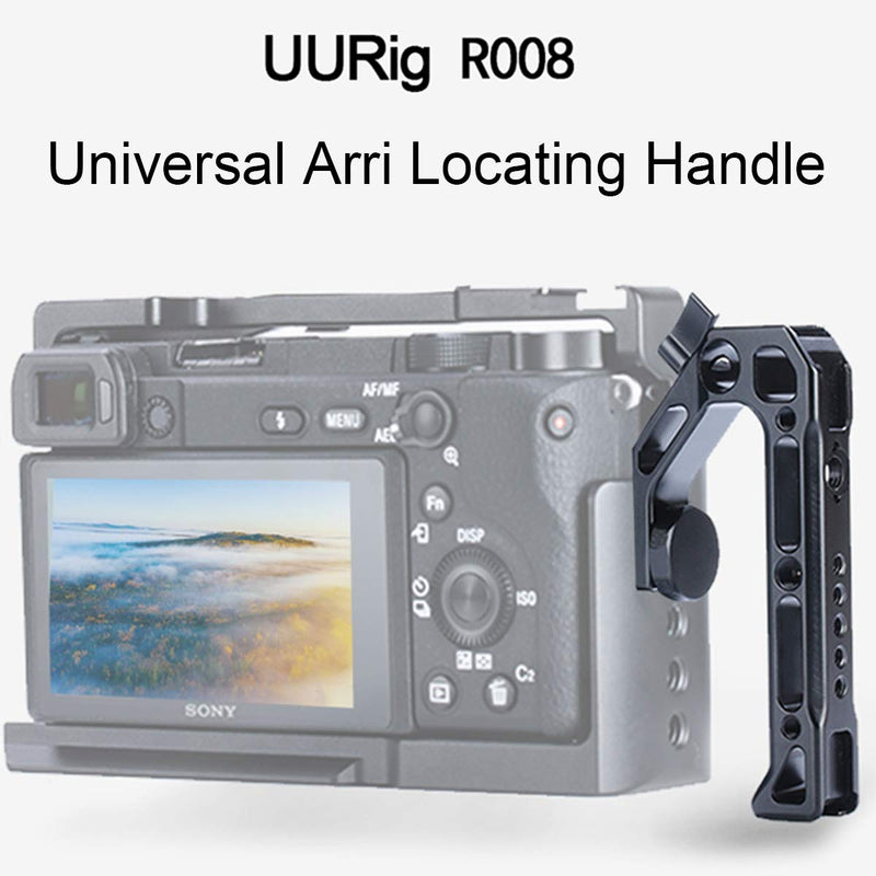 UURig R008 Camera/DSLR Top Handle ARRI Hole Connection Grip for Sony A6400 6300 Camera Cage Low Angle Shots 4 Cold Shoe Mount Microphone 15MM NATO Rail Rod Clamp Tube Hole, Video Film Making Accessory