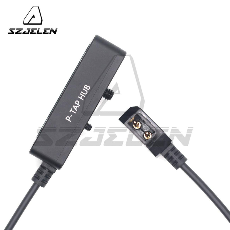 SZJELEN Metal Triple P-TAP D-tap Splitter,D-tap to 3ports D-tap P-tap Splitter Cable for Photography Power,Dtap Three-Way Splitter (Black Spring Cable) Black Spring Cable