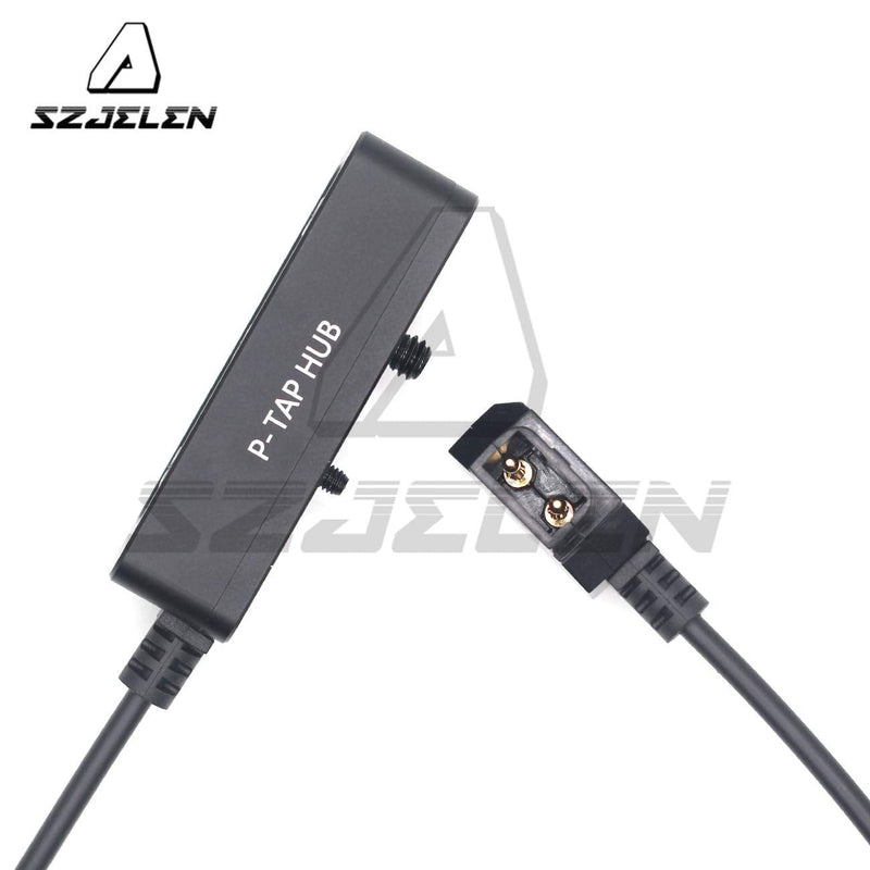 SZJELEN Metal Triple P-TAP D-tap Splitter,D-tap to 3ports D-tap P-tap Splitter Cable for Photography Power,Dtap Three-Way Splitter (Black Straight Cable) Black Straight Cable