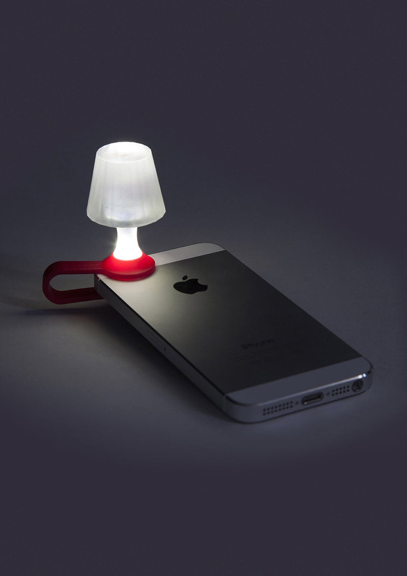 Peleg Design Luma Smart Mobile Phone Night Light, Tiny Lampshade Clip on Phone Flash Led Light Holder, Red