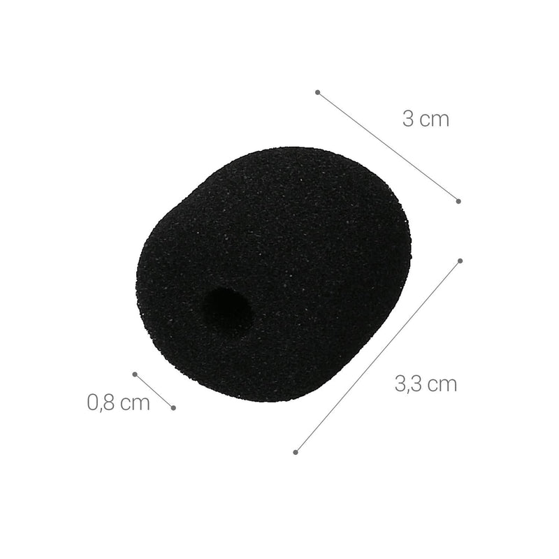 kwmobile Microphone Foam Covers (Set of 5) - 3x3.3x0.8 cm Windscreen Protective Pop Filter Pack for Microphones - Black 3x3,3x0,8