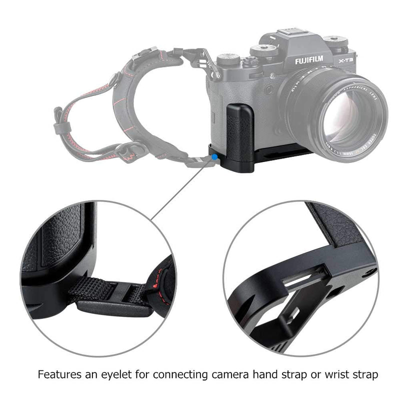 JJC Metal Hand Grip L Bracket Holder for Fujifilm Fuji X-T3 XT3 X-T2 XT2 Camera, Arca Swiss Type Quick Release Plate, Replaces Fujifilm MHG-XT3 MHG-XT2 Handgrip (Not Compatible with X-T4 XT4) For Fujifilm X-T3 X-T2