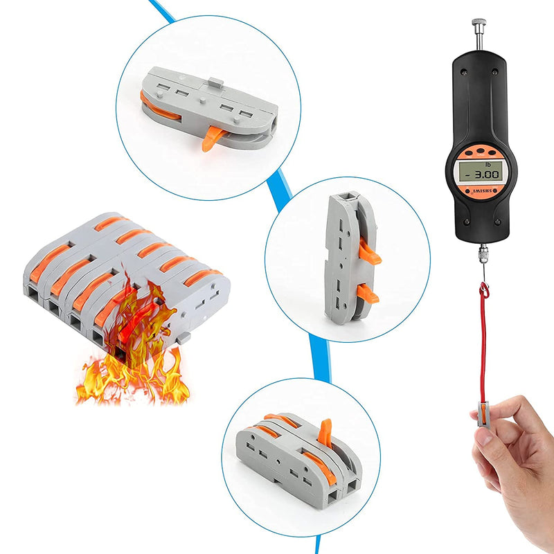 Lever Wire connectors,Idong 80PCS Compact Wire Conductor Connector, Push Terminal Block SPL-1 one-to-one Quick Splicing into 2/3/4/6 Way Butt Terminal Connectors 80