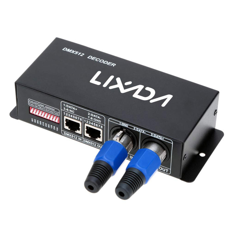 Lixada DMX512 4CH4A Decoder LED Controller 4 Channels Driver RGBW LED Strip Light DC12V-24V