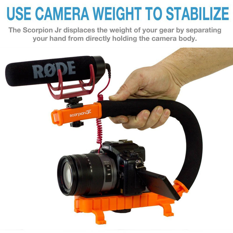 Cam Caddie Scorpion Jr. Limited Edition Collapsible Stabilizing Camera/Smartphone Handle w/Hot Shoe Mount - Orange