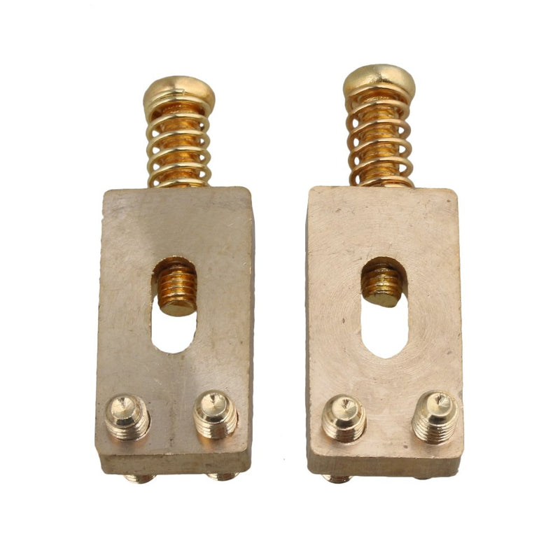 [AUSTRALIA] - BQLZR 30x10x6mm Brass Gold Color Brass Saddle String Guitar Bridge with Wrench for Electric Guitar Pack of 6 