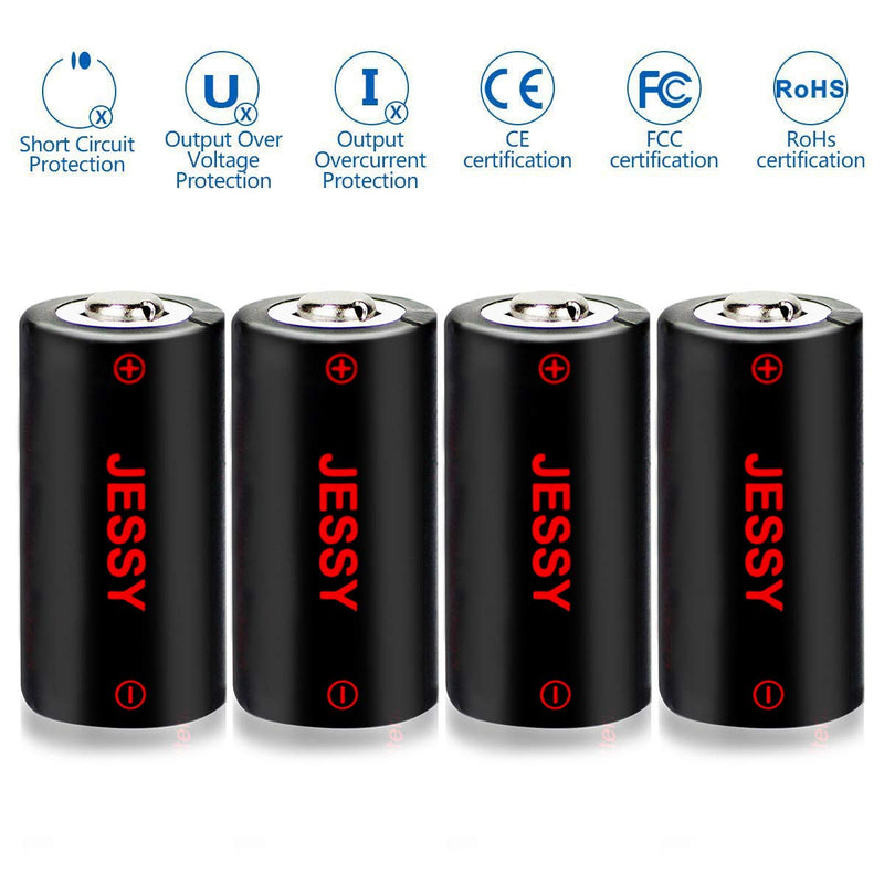 Rechargeable Batteries for Arlo, Rechargeable Batteries (4 Pack) with Charger Compatible with Arlo Security Cameras (VMK3200/VMC3030/VMS3330/3430/3530/) and Flashlight and More 4 Batteries and 4 Charger