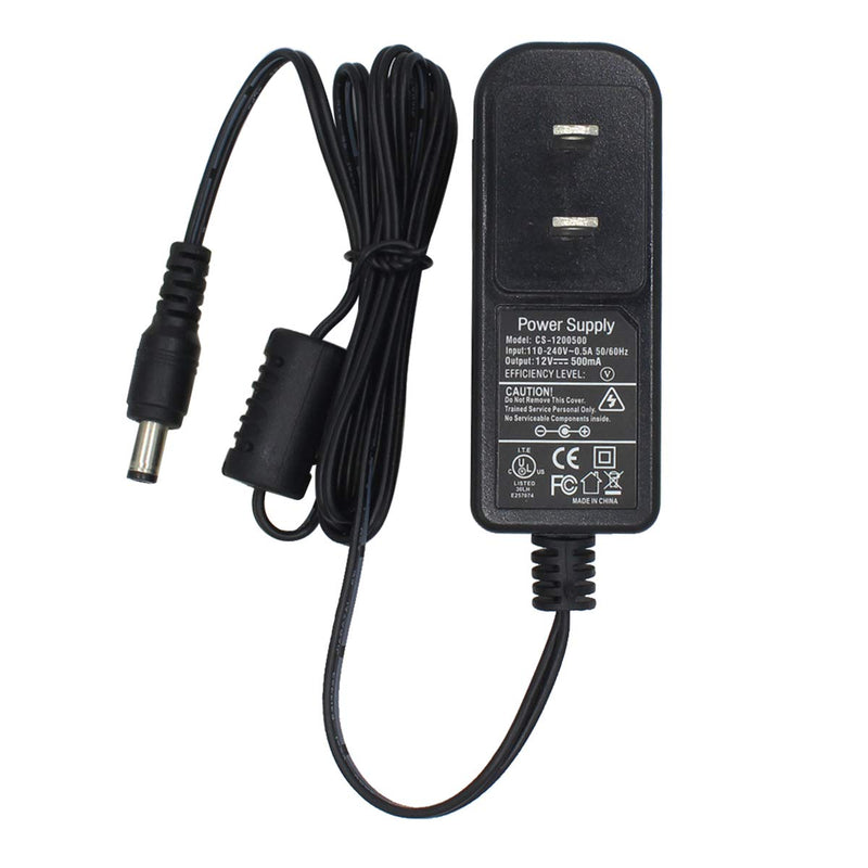 2-Pack AC to DC 12V 0.5A 500mA Power Supply Adapter 5.5mm x 2.1mm UL Listed FCC