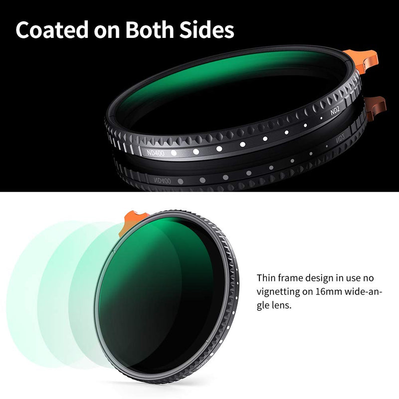 [AUSTRALIA] - K&F Concept 52mm Variable ND Filter ND2-ND400 (1-9 Stops) with Putter HD 28 Multi-Layer Coatings Import AGC Glass Adjustable Neutral Density Filter for Camera Lens 