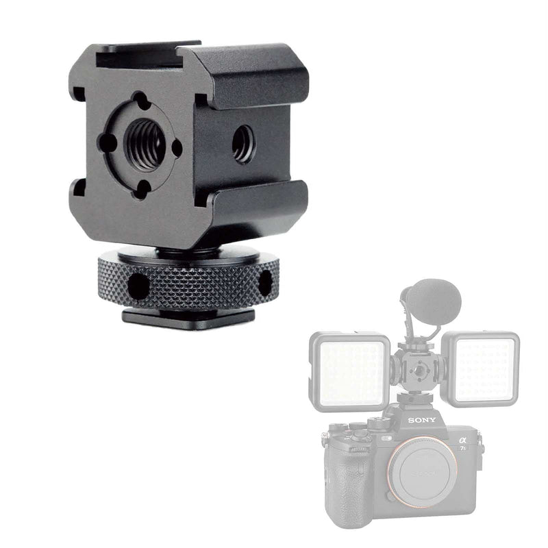 MAGICRIG Camera Cold/Hot Shoe Triple Shoe Mount Adapter ,Microphone Flash Display Adapter for DSLR Camera