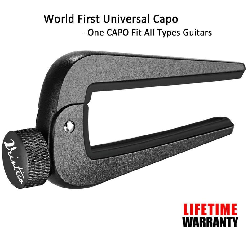 [AUSTRALIA] - WINGO Wide Guitar Capo Fit for 6 and 12 String Acoustic Classical Electric Guitar,Bass,Mandolin,Banjos,Ukulele All Types String Instrument, Black Black Universal Capo 