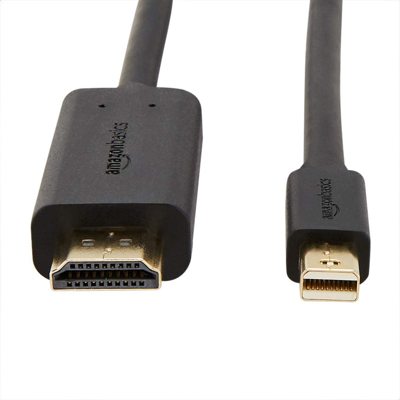 Amazon Basics AZDPHD03 Mini DisplayPort to HDMI Cable - 3 Feet 1-Pack Single 3-Feet