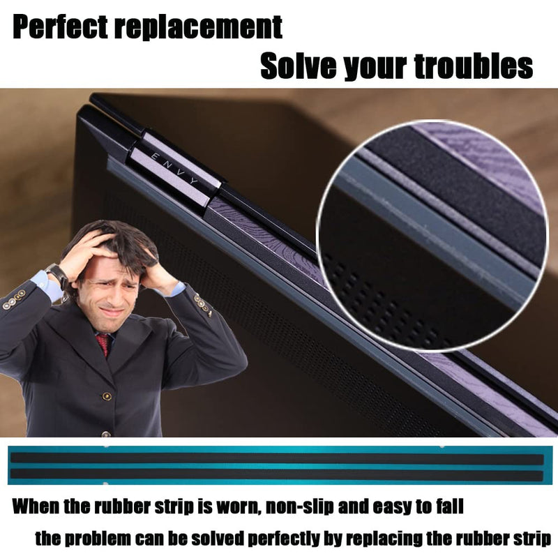 [AUSTRALIA] - Rubber Feet Strips Replacement HP Envy X360 Convertible 15.6 Laptop with Stainless Steel Lever and Tweezers (Black) Black 