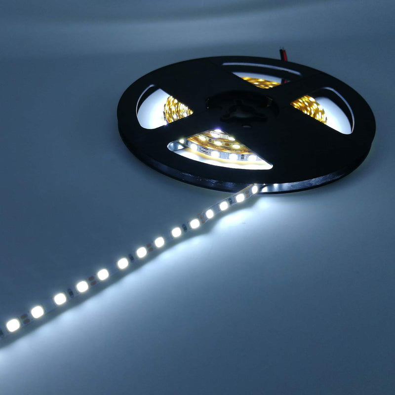 [AUSTRALIA] - YUNBO LED Strip Light Narrow Width 4mm Cool White 6000-6500K, 16.4ft/5M 600 LEDs 12V Non-Waterproof SMD 2835 Flexible LED Tape Light for Bedroom Kitchen Cabinet Lighting Decoration 