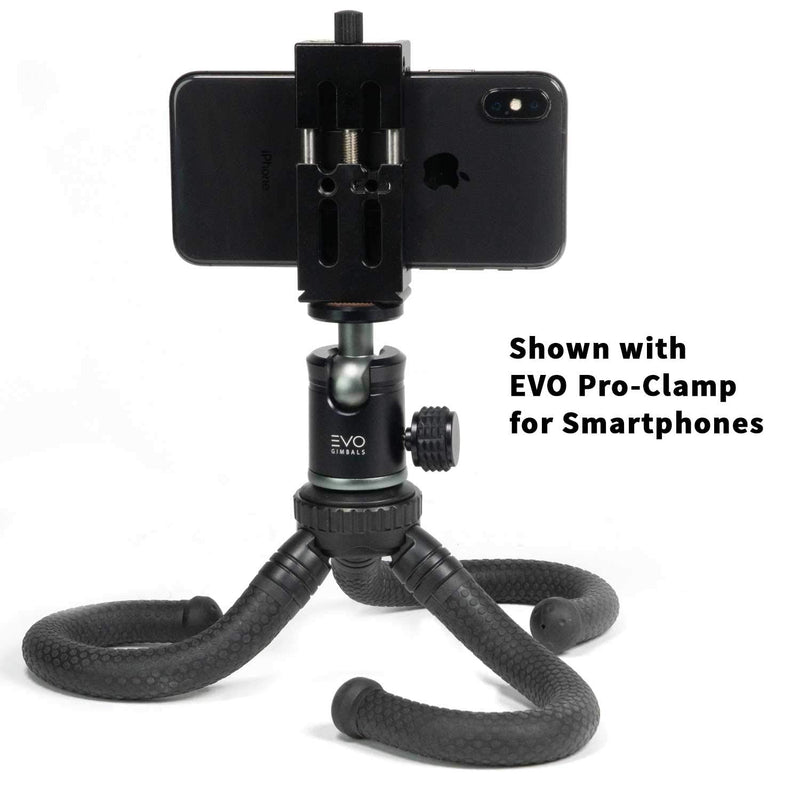EVO Gimbals GS-Flex Mini Flexible Leg Tripod for DSLR or Mirrorless Cameras up to 3Kg - Includes Rugged CNC Aluminum 360 Ball Head with EVO Gimbals 1 Year US Warranty