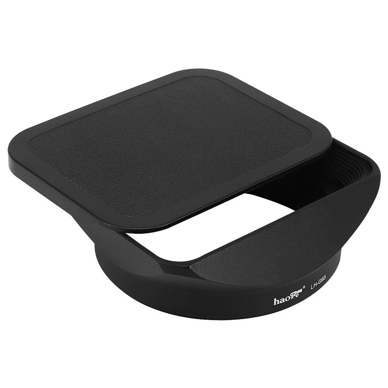 Haoge LH-G65 Bayonet Square Metal Lens Hood Shade with Cap for Fujifilm Fuji Fujinon GF 63mm F2.8 R WR and GF 45mm F2.8 R WR Lens on GFX100 GFX50S GFX50R