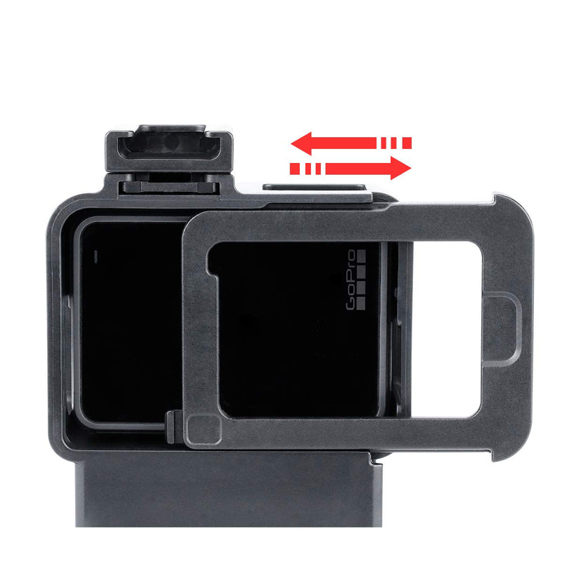 ULANZI V2 Multifunctional Vlogging Case w Cold Shoe Mount for Microphone LED Video Light,Wire Connectable Frame Housing Shell Mount Cage for Gopro Hero 7 6 5 Action Camera Video Vlog Creator Setup