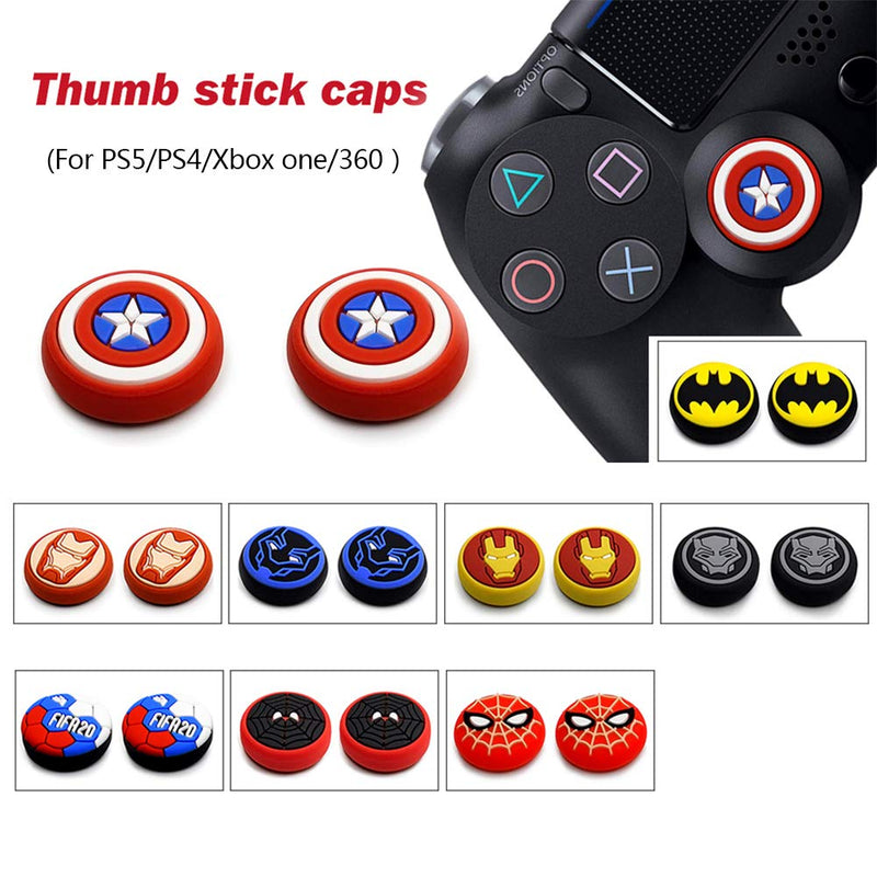 6Pcs Analog Thumb Grip Stick Cover, Dualsense Wireless Controllers Game Remote Joystick Cap, Fantastic Non-Slip Silicone Handle Protection Cover for PS5/PS4/Xbox one/360/Nintendo Switch PRO A