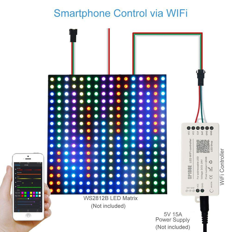 [AUSTRALIA] - RGBZONE WS2812B WS2811 WS2801 LED SP108E WiFi Controller DC5~24V for SK6812 SK6812-RGBW WS2812 WS2813 WS2815 AL2815 Strip Light ,iOS/Android App Group Control 