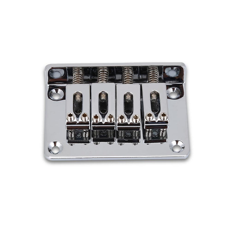 4-string Guitar Bridge, Durable Guitar Bridge Replacement Parts for Cigarbox Electric Guitars Bass Ukulele Silver