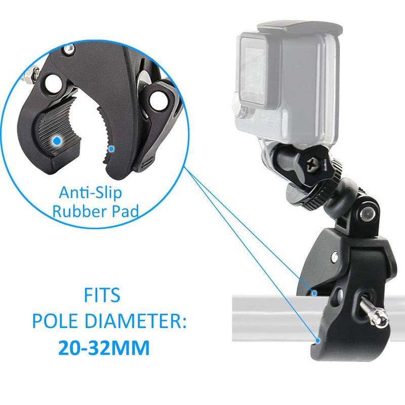 [AUSTRALIA] - Kolasels Easy-Mounted Gun/Rod/Bow Camera Clamp Mount with 1/4 Thread for GoPro Hero 9/8/7/6/5/4/3+/3/2/1 Session Action Camera, Hunting Camera Accessory Fishing Pole Clamp 
