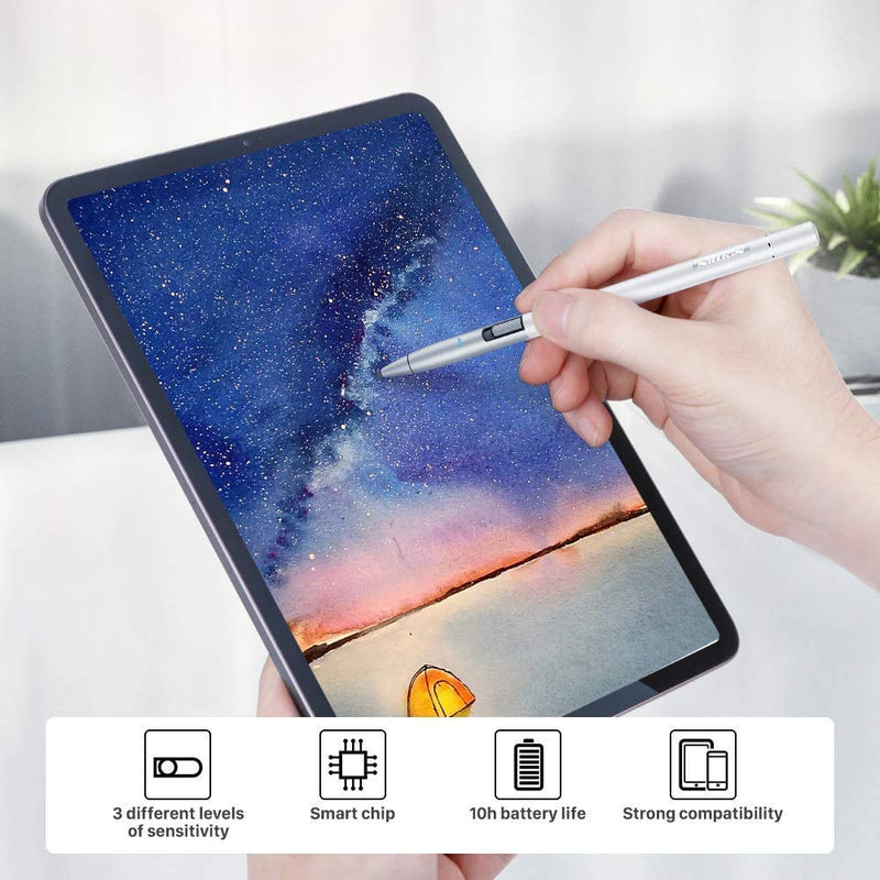 Nillkin Stylus Pen [Adjustable] High Sensitive Rechargeable Digital Drawing Capacitive Stylus Pencil Compatible with iPad,Samsung Tablets and Touch Screen Cell Phones