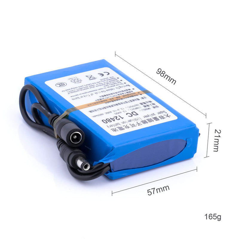 ABENIC DC12V Rechargeable 4800mAh Protable Lithium ion Battery Backup DC12480 for Wireless Cameras Camcorders,MP3 Players, Electronic Organ and More（Blue