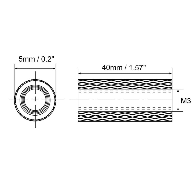 uxcell M3x40mm Aluminum Standoff with Mesh Texture Column Spacer for RC Airplane FPV Quadcopter CNC Silver 10pcs