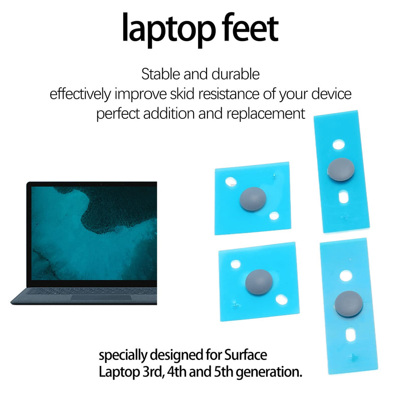 Laptop Rubber Feet, Non Slip Replacement Bottom Case Feet for Microsoft Surface 3/4/5, with Tool Kit, Laptop Accessories Kit (Blue) Blue