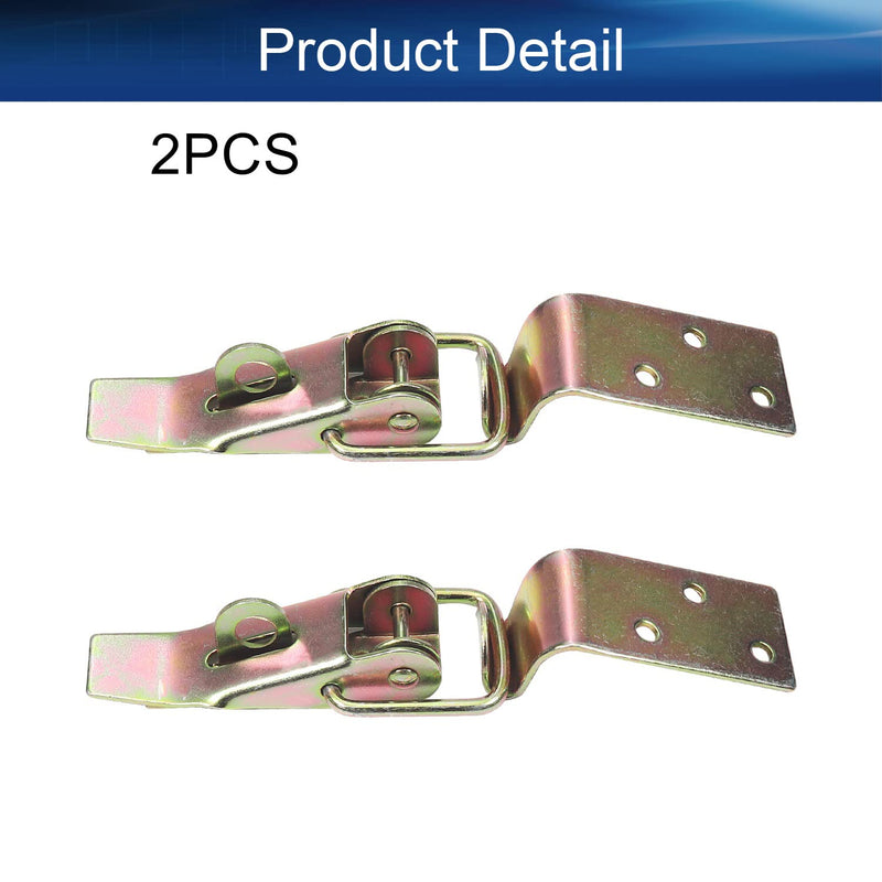 Yinpecly 2Pcs Iron Spring Loaded Toggle Latch Hasp Hardware Fitting Spring Loaded Locks Hasps for Case Box Trunk Catches, 3.35inch Length Bronze Tone with Lock Hole