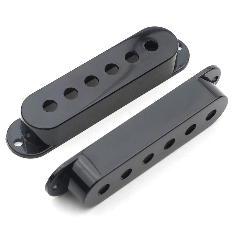 Unxuey Black 3pcs Electric Guitar Pickup Cover 48/50/52mm Single Coil 6 Hole for Fender Stratocaster Strat ST Replacement Parts