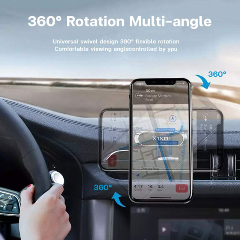 XINFU　Mini Magnetic Car Mount Phone Holder　2 Pack　360 Rotation Strong Magnet Cell Phone Holder for car Dashboard Magnetic Mobile Phone car Mount with iPhone 12 11 pro XS max se 8 10 9 Samsung s21 s20