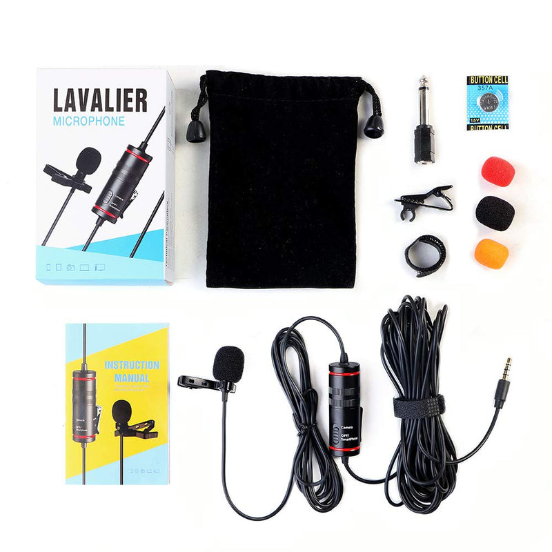 [AUSTRALIA] - Professional Lavalier Microphone for PC/Android/iPhone/Camera, Omnidirectional Lapel Microphone with Noise Reduction for Recording, YouTube, Interview, Video, Conferencing, DSLR 