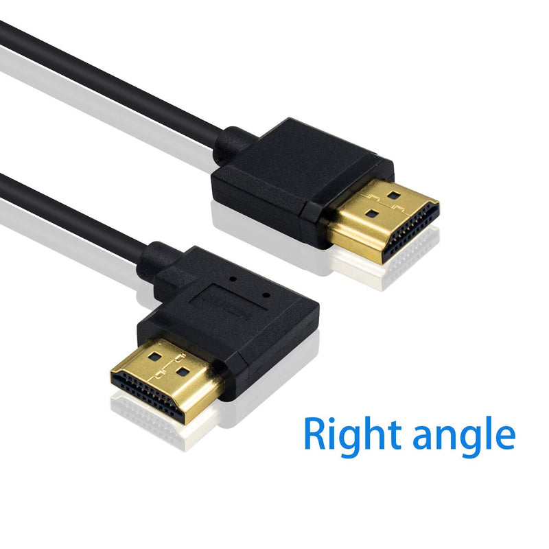 Duttek 4K HDMI Cable, HDMI to HDMI Cable, Extreme Thin Right Angled HDMI Male to Male Extender Coiled Cable for 3D and 4K Ultra HD TV Stick HDMI 2.0 Cord Extension Converter(HDMI Extender) (1.2M/4FT) Right Angled 1.2M