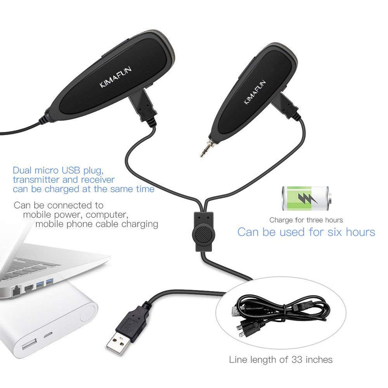 [AUSTRALIA] - Wireless Lavalier Microphone,Updated KIMAFUN 2.4G Clip-on Lapel Mic set with Beltpack Transmitter&Receiver,Ideal for Teaching, Preaching and Public Speaking Applications,Online Chatting,Tour Guides 