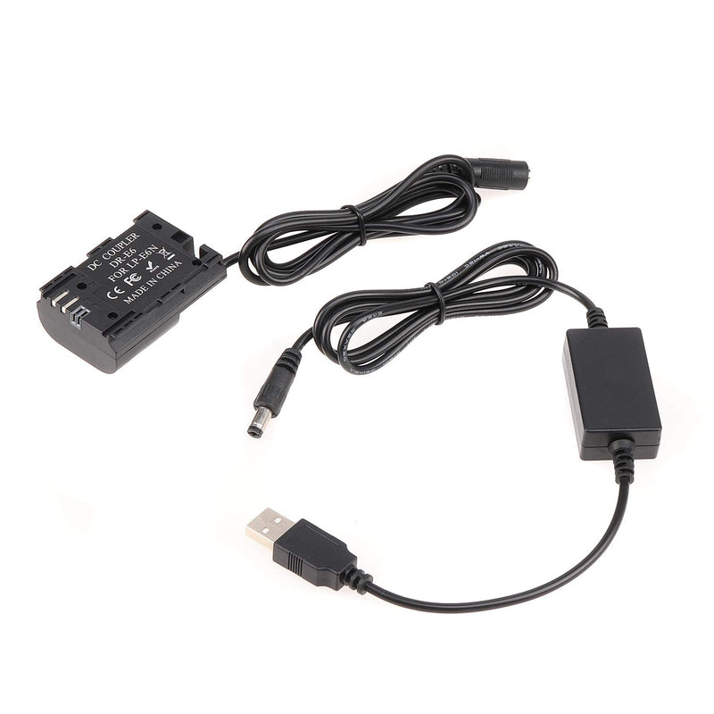FocusFoto LP-E6 Full Decoded Dummy Battery DR-E6 DC Coupler + USB Power Supply Adapter Cable for Canon EOS 5D Mark IV III II 5DS R, R5, R6, 6D, 6D II, 7D, 7D II, 60D 60Da 70D 80D 90D Camera